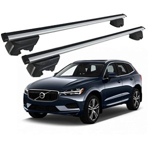 RACK P/ LONGARINAS INTEGRADAS BETA ALUMÍNIO (1,26M) VOLVO XC60 2011 2012 2013 2014 2015 2016 2017 2018 2019 2020 2021 2022 2023 - CINZA