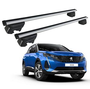 RACK P/ LONGARINAS INTEGRADAS BETA ALUMÍNIO (1,26M) PEUGEOT 3008 (2017 2018 2019 2020 2021 2022 2023) - CINZA