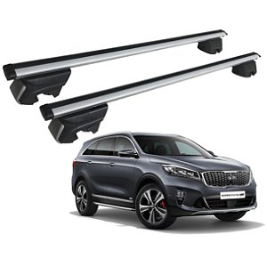 RACK P/ LONGARINAS INTEGRADAS BETA ALUMÍNIO (1,26M) KIA SORENTO 2016 2017 2018 2019 2020 - CINZA