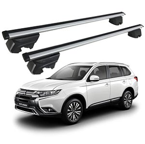 RACK P/ LONGARINAS INTEGRADAS BETA ALUMÍNIO (1,26M) MITSUBISHI OUTLANDER 2014 2015 2016 2017 2018 2019 2020 2021 2022 2023 2024 - CINZA