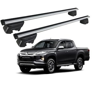 RACK P/ LONGARINAS INTEGRADAS BETA ALUMÍNIO (1,26M) MITSUBISHI L200 TRITON 2021 2022 2023 2024 2025 - CINZA