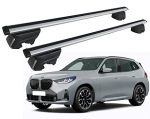 RACK P/ LONGARINAS INTEGRADAS BETA ALUMÍNIO (1,26M) BMW X3 2020 2021 2022 2023 - CINZA