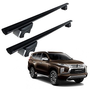 RACK P/ LONGARINAS INTEGRADAS BETA ALUMÍNIO (1,26M) MITSUBISHI PAJERO SPORT 2021 2022 2023 2024 2025 - PRETO