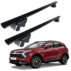 RACK P/ LONGARINAS INTEGRADAS BETA ALUMÍNIO (1,26M) KIA NOVO SPORTAGE 2017 2018 2019 2020 2021 2022 2023 2024 2025 - PRETO