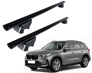 RACK P/ LONGARINAS INTEGRADAS BETA ALUMÍNIO (1,26M) BMW X1 2010 2011 2012 2013 2014 2015 2016 2017 2018 2019 2020 2021 2022 2023 - PRETO