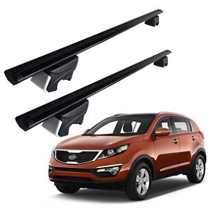 RACK P/ LONGARINAS INTEGRADAS BETA ALUMÍNIO (1,26M) KIA SPORTAGE 2011 2012 2013 2014 2015 2016 - PRETO