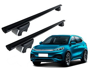 RACK P/ LONGARINAS INTEGRADAS BETA ALUMÍNIO (1,26M) BYD YUAN PLUS 2023 2024 2025 - PRETO