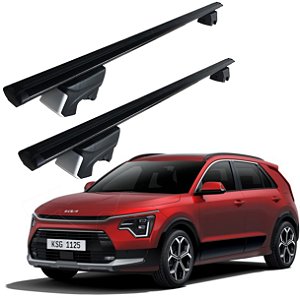 RACK P/ LONGARINAS INTEGRADAS BETA ALUMÍNIO (1,26M) KIA NIRO 2022 2023 2024 2025 - PRETO
