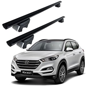 RACK P/ LONGARINAS INTEGRADAS BETA ALUMÍNIO (1,26M) HYUNDAI TUCSON 2017 2018 2019 2020 2021 2022 2023 2024 2025 - PRETO