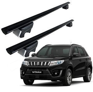 RACK P/ LONGARINAS INTEGRADAS BETA ALUMÍNIO (1,26M) SUZUKI VITARA 2017 2018 2019 2020 2021 2022 - PRETO