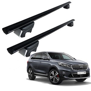 RACK P/ LONGARINAS INTEGRADAS BETA ALUMÍNIO (1,26M) KIA SORENTO 2016 2017 2018 2019 2020 - PRETO