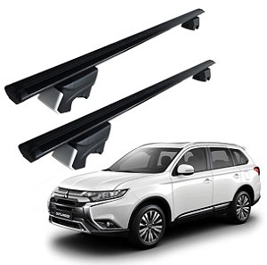 RACK P/ LONGARINAS INTEGRADAS BETA ALUMÍNIO (1,26M) MITSUBISHI OUTLANDER 2014 2015 2016 2017 2018 2019 2020 2021 2022 2023 2024 - PRETO