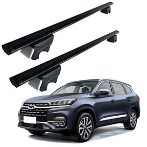 RACK P/ LONGARINAS INTEGRADAS BETA ALUMÍNIO (1,26M) CAOA / CHERY TIGGO 8 2020 2021 2022 2023 2024 - PRETO