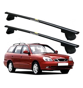 RACK P/ LONGARINAS ALPHA AÇO 01 (1,10M) DAEWOO NUBIRA WAGON 1997 1998 1999 - PRETO