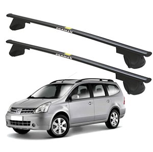 RACK P/ LONGARINAS ALPHA AÇO 01 (1,10M) NISSAN GRAND LIVINA 2013 2014 - PRETO