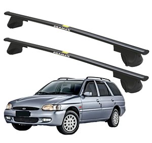 RACK P/ LONGARINAS ALPHA AÇO 01 (1,10M) FORD ESCORT WAGON 1991 1992 1993 1994 1995 1996 1997 1998 1999 2000 2001 2002 2003 - PRETO