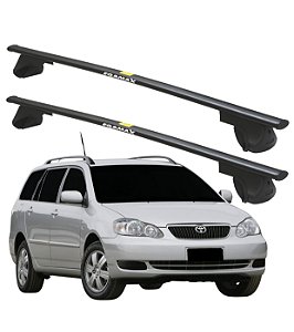 RACK P/ LONGARINAS ALPHA AÇO 01 (1,10M) TOYOTA FIELDER 2004 2005 2006 2007 2008 - PRETO