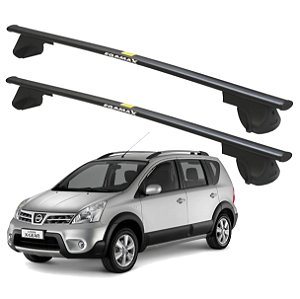 RACK P/ LONGARINAS ALPHA AÇO 01 (1,10M) NISSAN LIVINA X-GEAR 2009 2010 2011 2012 2013 2014 - PRETO