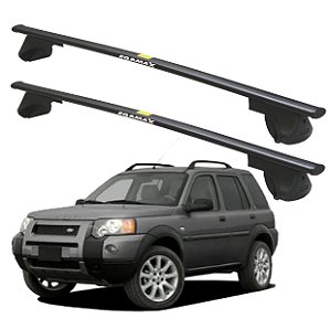 RACK P/ LONGARINAS ALPHA AÇO 01 (1,10M) LAND ROVER FREELANDER 2004 2005 2006 - PRETO