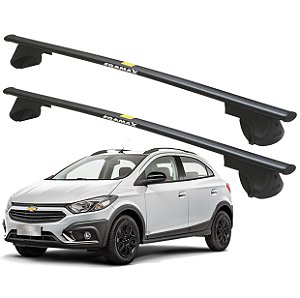 RACK P/ LONGARINAS ALPHA AÇO 01 (1,10M) GM ONIX ACTIVE 2017 2018 2019 - PRETO