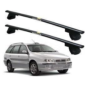 RACK P/ LONGARINAS ALPHA AÇO 01 (1,10M) FIAT MAREA WEEKEND 1998 1999 2000 2001 2002 2003 2004 2005 2006 2007 - PRETO