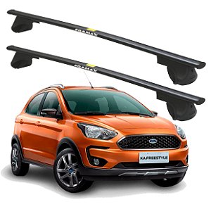 RACK P/ LONGARINAS ALPHA AÇO 01 (1,10M) FORD KA FREESTYLE 2020 2021 - PRETO