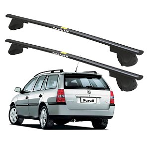 RACK P/ LONGARINAS ALPHA AÇO 01 (1,10M) VW PARATI 1996 1997 1998 1999 2000 2001 2002 2003 2004 2005 2006 2007 2008 2009 2010 2011 2012 2013 - PRETO