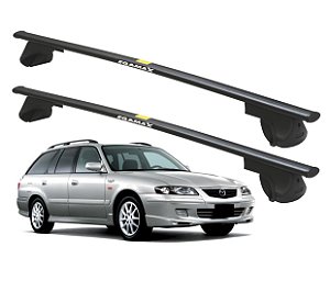 RACK P/ LONGARINAS ALPHA AÇO 02 (1,20M) MAZDA 626 WAGON 1998 1999 2000 2001 2002 - PRETO