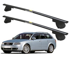 RACK P/ LONGARINAS ALPHA AÇO 02 (1,20M) AUDI A4 AVANT WAGON 1996 1997 1998 1999 2000 2001 2002 2003 2004 2005 2006 2007 - PRETO