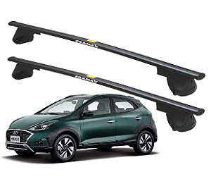 RACK P/ LONGARINAS ALPHA AÇO 02 (1,20M) HYUNDAI HB20X 2013 2014 2015 2016 2017 2018 2019 - PRETO