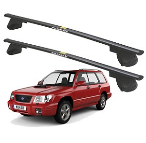 RACK P/ LONGARINAS ALPHA AÇO 02 (1,20M) SUBARU FORESTER 1998 1999 2000 2001 - PRETO