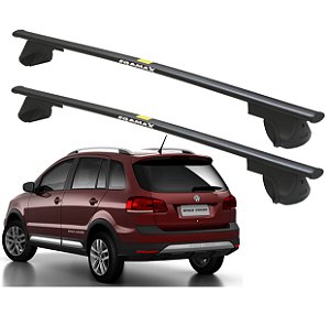 RACK P/ LONGARINAS ALPHA AÇO 02 (1,20M) VW SPACE CROSS WAGON 2012 2013 2014 2015 2016 2017 - PRETO