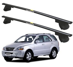 RACK P/ LONGARINAS ALPHA AÇO 02 (1,20M) KIA SORENTO 2002 2003 2004 2005 2006 2007 2008 2009 - PRETO