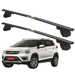 RACK P/ LONGARINAS ALPHA AÇO 02 (1,20M) CHERY TIGGO 2  2019 2020 - PRETO