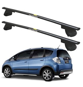 RACK P/ LONGARINAS ALPHA AÇO 02 (1,20M) HONDA FIT TWIST 2013 2014 - PRETO