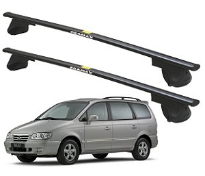 RACK P/ LONGARINAS ALPHA AÇO 02 (1,20M) HYUNDAI TRAJET 2000 2001 - PRETO