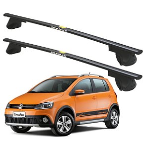 RACK P/ LONGARINAS ALPHA AÇO 02 (1,20M) VW CROSSFOX 2010 2011 2012 2013 2014 2015 2016 2017 - PRETO