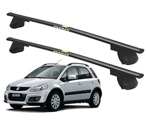 RACK P/ LONGARINAS ALPHA AÇO 02 (1,20M) SUZUKI SX4 2006 2007 2008 2009 2010 2011 2012 2013 2014 - PRETO