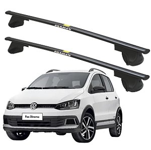 RACK P/ LONGARINAS ALPHA AÇO 02 (1,20M) VW FOX XTREME 2018 2019 2020 2021 - PRETO