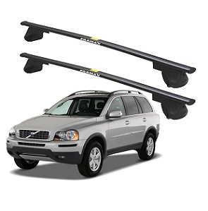 RACK P/ LONGARINAS ALPHA AÇO 02 (1,20M) VOLVO XC90 2002 2003 2004 2005 2006 2007 2008 2009 2010 2011 - PRETO