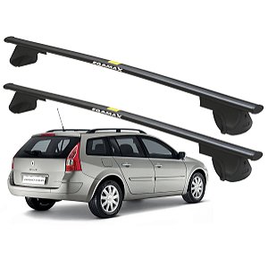 RACK P/ LONGARINAS ALPHA AÇO 02 (1,20M) RENAULT MEGANE GRAND TOUR 2006 2007 2008 2009 2010 2011 2012 2013 - PRETO
