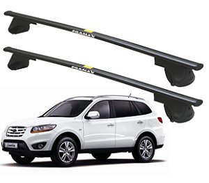 RACK P/ LONGARINAS ALPHA AÇO 02 (1,20M) HYUNDAI SANTA FÉ 2001 2002 2003 2004 2005 2006 2007 2008 2009 2010 2011 2012 2013 - PRETO