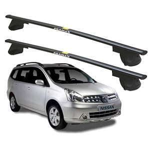 RACK P/ LONGARINAS ALPHA AÇO 02 (1,20M) NISSAN GRAND LIVINA 2009 2020 2011 2012 - PRETO