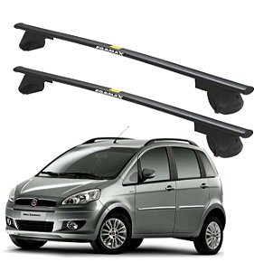 RACK P/ LONGARINAS ALPHA AÇO 02 (1,20M) FIAT IDEIA 2002 2003 2004 2005 2006 2007 2008 2009 2010 2011 2012 2013 2014 2015 2016 - PRETO