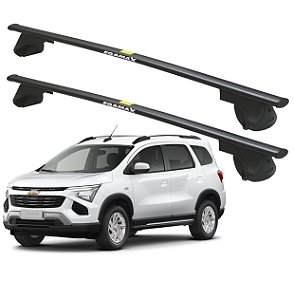 RACK P/ LONGARINAS ALPHA AÇO 02 (1,20M) GM SPIN 2012 2013 2014 2015 2016 2017 2018 2019 2020 2021 2022 2023 2024 2025 - PRETO