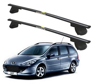 RACK P/ LONGARINAS ALPHA AÇO 02 (1,20M) PEUGEOT 307 SW 2002 2003 2004 2005 2006 2007 2008 - PRETO