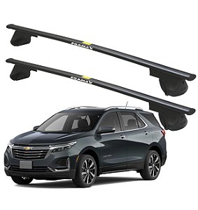 RACK P/ LONGARINAS ALPHA AÇO 02 (1,20M) GM EQUINOX 2016 2017 2018 2019 2020 - PRETO