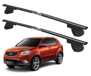 RACK P/ LONGARINAS ALPHA AÇO 02 (1,20M) SSANGYONG KORANDO 2011 2012 2013 2014 2015 2016 2017 2018 - PRETO