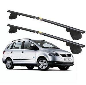 RACK P/ LONGARINAS ALPHA AÇO 02 (1,20M) VW SPACE FOX 2006 2007 2008 2009 2010 2011 2012 2013 2014 2015 2016 2017 2018 2019 - PRETO