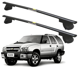 RACK P/ LONGARINAS ALPHA AÇO 02 (1,20M) GM BLAZER 1996 1997 1998 1999 2000 2001 2002 2003 2004 2005 2006 2007 2008 2009 2010 2011 - PRETO
